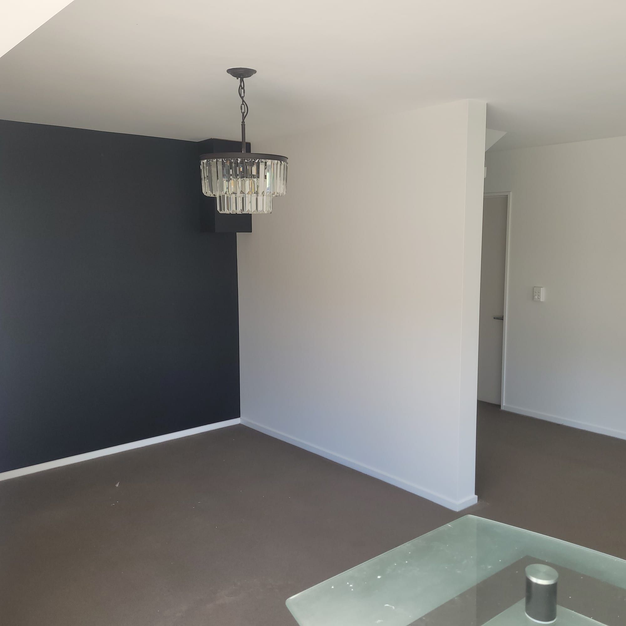 Moody charcoal feature wall